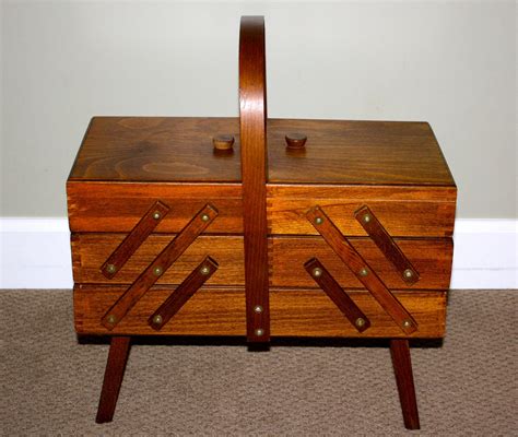 vintage sewing boxes wooden